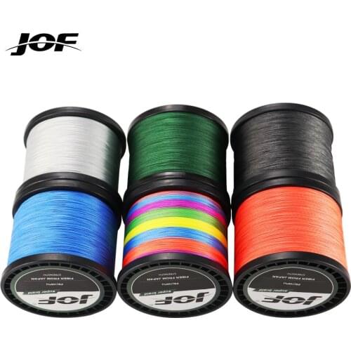 JOF 1000M/547Yards PE Braided Fishing Line Multifilament 4 Strands Cord For Carp Fishing 8 10 20 30 35 40 50 60 80 LB