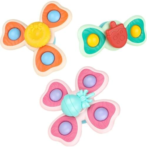 Classic Funny Kids Toys Baby Bath Suction Cup Spinner Toy Infant Spinning Top Bathing Fun Toys Baby Rattle Spin Top Bath Toy