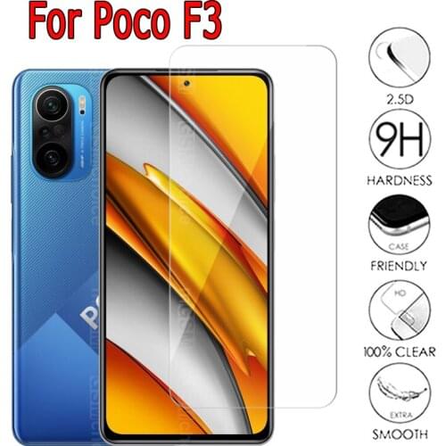 Cover for Poco F3 Glass Front Screen Protectors Film On Xiaomi Poco F3 Phone Protective HD 2.5D Tempered Glass