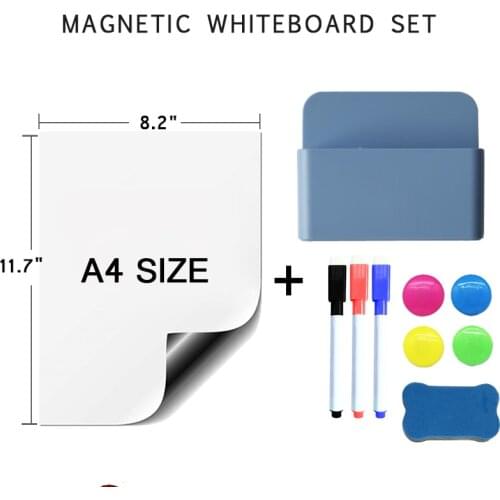 A4 Size Soft Magnetic Whiteboard Storage Box Dry Erase Markers Teaching Practice Writing Memo Pad Magnet Board Fridge Stickers