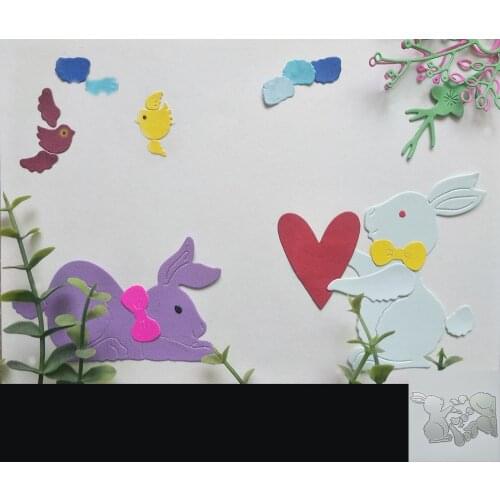 Rabbit cutting machine, metal cutting paper templates, manual drill card, art, happy Easter