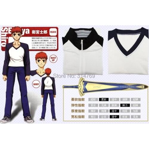 NEW Fashion Anime Fate/Stay night Cosplay Costume Shirou Emiya Jackets Hoodie Cotton Sweatshirt for Halloween Party Dropshipping