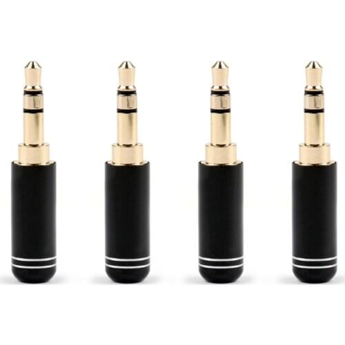 Areyourshop Upgraded Copper Gold Plated 3.5mm Male Stereo Mini Jack Plug Headphone Black