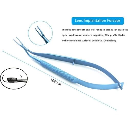 Ophthalmic Tweezer Lens Implantation Forceps Titanium Ophthalmic Instruments