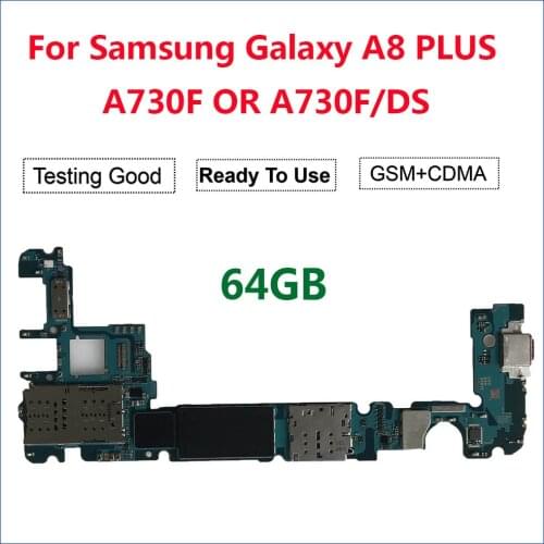 Original Motherboard for Samsung Galaxy A8 PLUS A730F A730FD SM-A730F/DS Unlocked mainboard motherboard 64GB Logic Boards