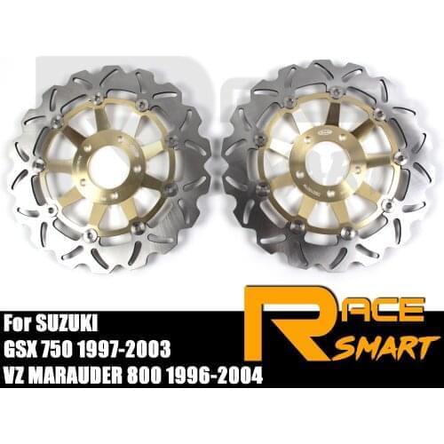 1 Pair Motorcycle CNC Floating Front Brake Disks Discs Rotors For SUZUKI VZ800 MARAUDER 1997-2004 1998 1999 2000 2001 2002 2003