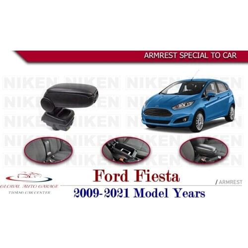 For Ford Fiesta Armrest 2009-2021 Car Accessories Storage Box Easy Install Universal Cup Holder Interior Auto Charging USB Best