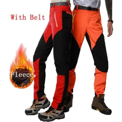 Hiking Pants Man Waterproof Softshell Winter Outdoor Trousers Sports Camping Trekking Cycling Ski Fleece Pants Warm Sweatpants