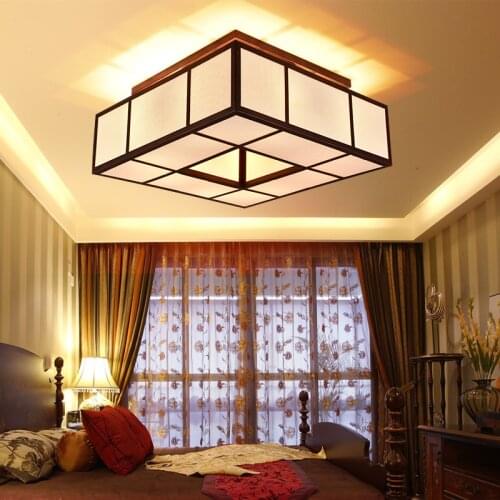 New Chinese style Ceiling Lights personality modern living room lamp simple creative bedroom retro square study LU718115