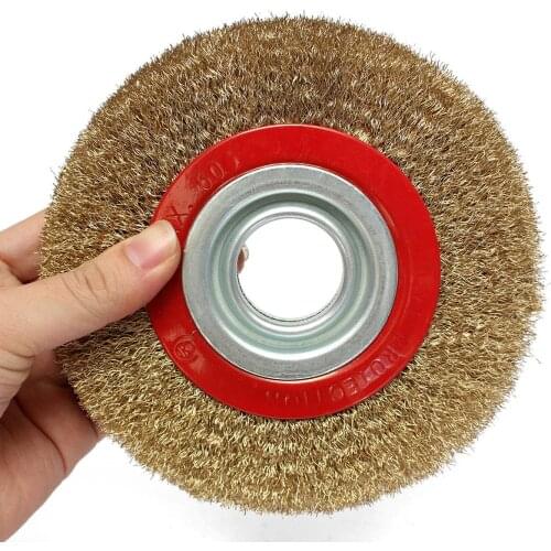 Wire Brush 150mm Wire Wheels Round Brass Plated Steel Stainless Wire Brush Wheel For Bench Grinder Deburring 6"