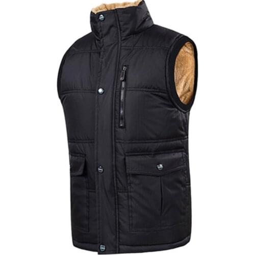 Plus Size 7XL Autumn Winter Men Vest Male Cotton Thick Warm Waistcoat Fleece Thermal Soft Vests Mens Windproof Sleeveless Jacket