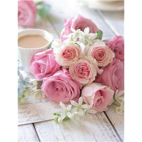 Romantic Flower Round Diamond Artist Decorates Walls with Diamond Paintings Home / Hotel / Office Decorations and Gifts