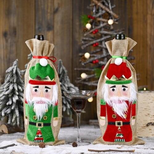 Santa Claus Christmas Tree Wine Bottle Covers Decoration Baby Xmax Halloween New Year Gift Bags Christmas Accessories
