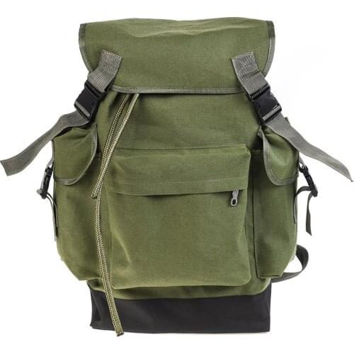 70L Large Capacity Fishing Bag Army Green Canvas Carp Fishing Bag Fishing Tackle Backpack Durable And Wear-resistant To Use Bag
