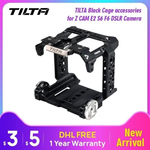 TILTA Black Cage for Z CAM E2 S6 F6 DSLR Camera rig with top handle Record cable clip holder V mount battery Plate TA-T07-FCC-B