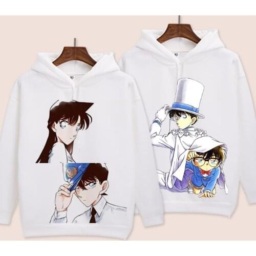 Detective Conan Cosplay Hoodie Edogawa Konan Kudou Shinichi Hoodies Winter Autumn Fleece Sweatshirts Cartoon Pullover Costume