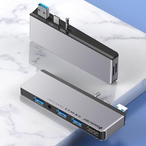 Beeste 3.5mm usb audio hub with TF card reader 7 ports 3 X USB 3.0 docking station for surface laptop 3