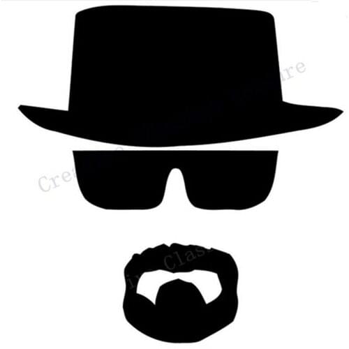 2pcs/lot Breaking Bad Heisenberg Car Vinyl Decal Sticker