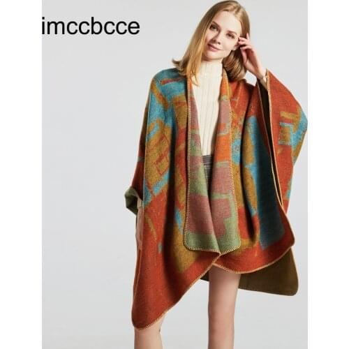 2021 Fashion Women Plaid Cloak Shawl Autumn And Winter Ladies Casual Travel Check Cape Imitation Cashmere Thick Warm Shawl Coat