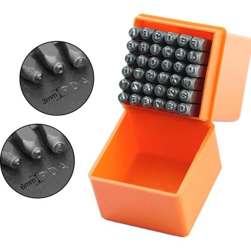 36pcs Number Punch, Letter Alphabet A-Z and Number 0-9 Seal Stamps for DIY Belt Leathercraft Tool 3mm 1/8" or 1/4" (6mm)