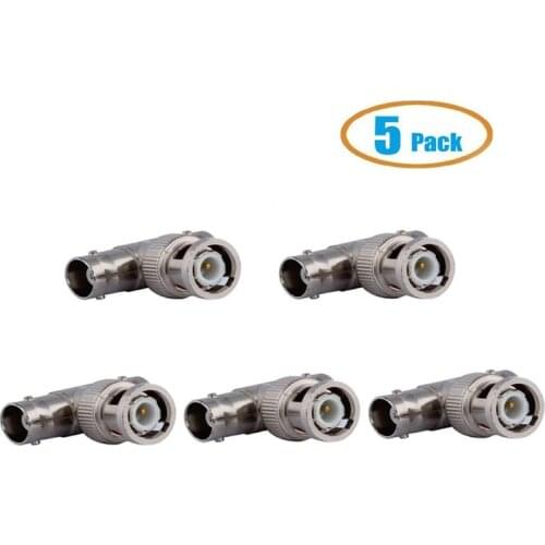 5pcs/lot BNC Male Plug to 2 BNC Female Jacks Straight Convert Connector T Adapter BNC Connector 3 Way Splitter