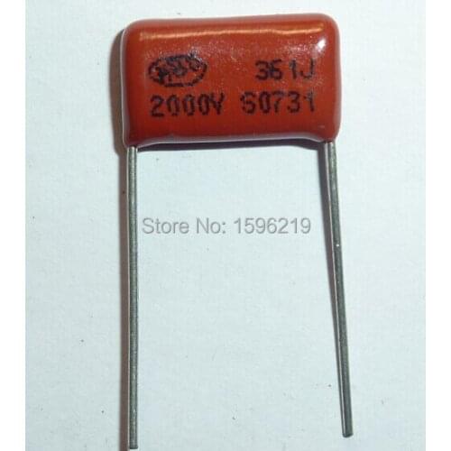 50pcs CBB capacitor 361 2000V 361J 2KV 360pF 0.36nF P15 CBB81 Metallized Polypropylene Film Capacitor