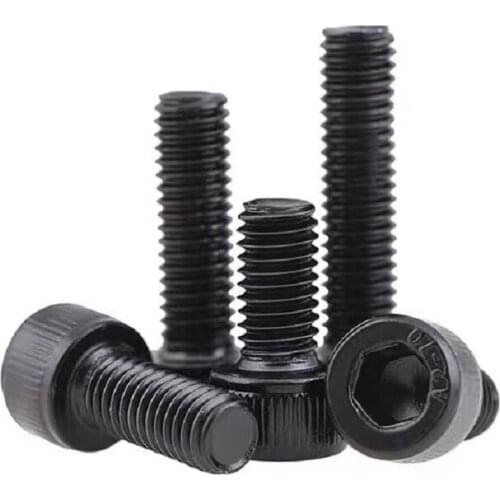 500/100PCS M2 M2.5 M3 M4 GB70.1 DIN912 Black 304 stainless steel Hex Socket Cap Head Screw Bolt Furniture Fastener