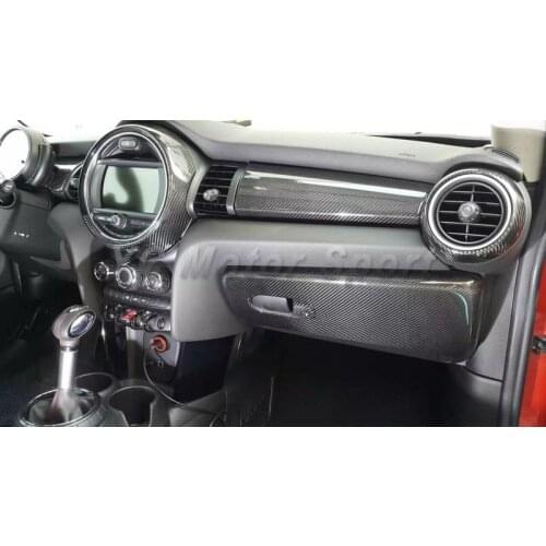 Car Accessories Dry Carbon Fiber LHD Interior Trim Kit 13pcs Fit For 2014-2016 Mini F55 F56 Interior Decoration Sticker