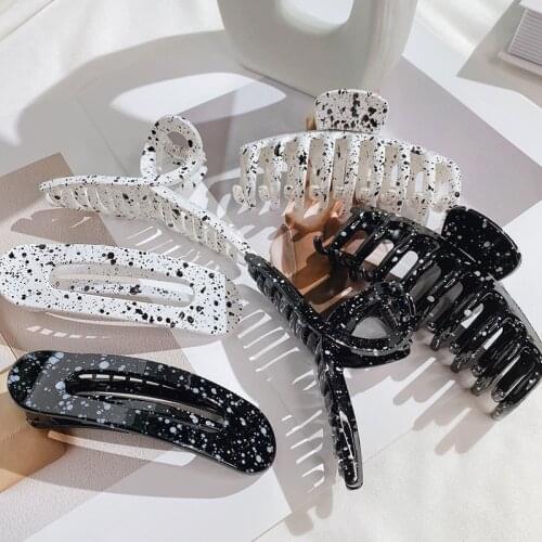 Big Acrylic Barrette Crab Hair Claws Bath Dot Resin Ponytail Holder Clip Large Hair Clamps Fashion Hair Accessories for Women