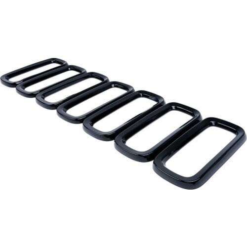 Black 7Pcs ABS Front Grill Grille Inserts for Jeep Renegade 2015