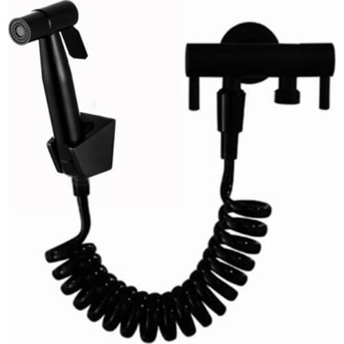 Black color angle valve with Toilet Hand held Bidet shower and black shower hose Shower Shattaf Bidet Spray Douche kit Jet BD369