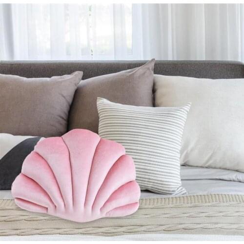 Sea Princess Seashell Decorative Pillow Cotton Linen Throw Pillow Beach Scenery Cushion Cover for Sofa Home Decor Pillowcase