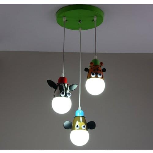 Children Room Led Ceiling Light Creative Cartoon Animals Led Droplight Room Ceiling Lamp Children Bedroom Lamps and Lanterns