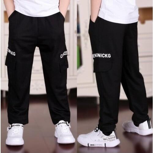 Childrens loose overalls 2019 spring new boys casual pants boys loose pants tide male baby foreign pants 3 4 6 8 10 12 14 Years