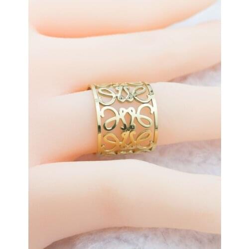 Girl Ring Hot Sell Classic Style Gold Color Luxury Women Fashion Stainless Steel Roxi Jewelry