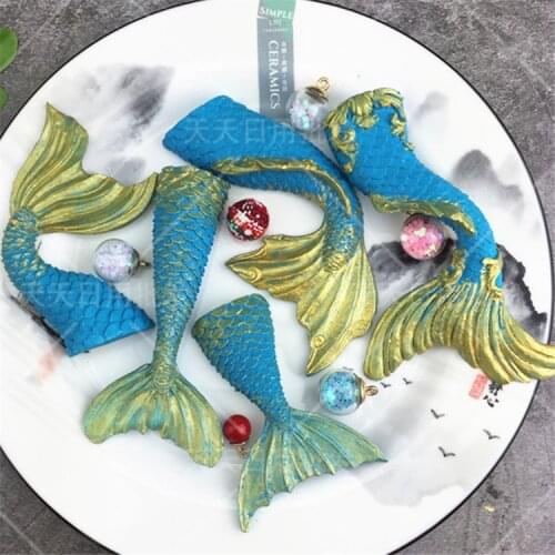 DIY Christening Mermaid Tail Silicone Mold Fondant Cake Decorating Baking Tools Handmade Soap Mold Fish Fork tail