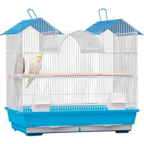 House-shaped villa design tiger skin parrot Starling cage large comfortable large space large Xuanfeng peony starling birds bree