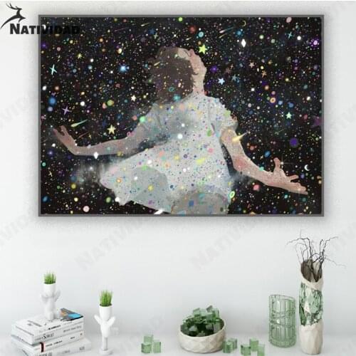 Canvas Painting Nordic Fantasy Illustration Wall Art Bedroom Decoration Characters Abstract Posters Home Aesthetics Canvas Art