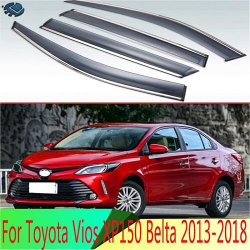For Toyota Vios XP150 Belta 2013 2014 2015 2016 2017 2018 Plastic Car Window Visors Rain Sun Visor Shield Cove Accessories 4PCS