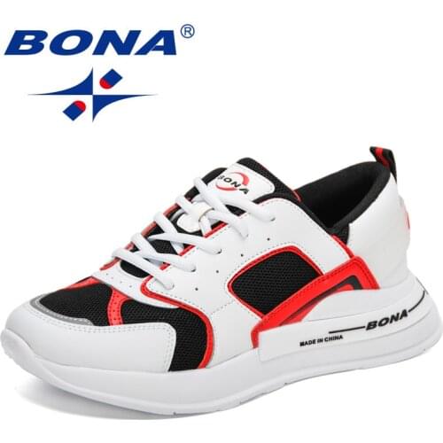 BONA 2021 New Designers Causal Shoes Mesh Breathable Men Trendy Sneakers Luxury Fashion Walking Man Leisure Shoes MaleShoes