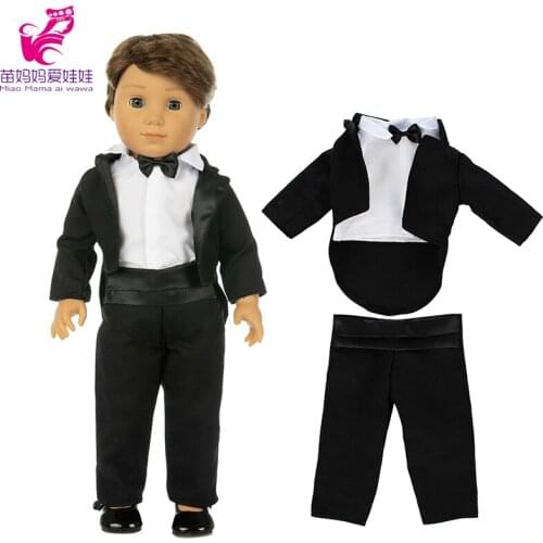18 inch AG boy girl doll black suit bride dress Baby doll winter Jacket for 18 inch dolls clothes coat