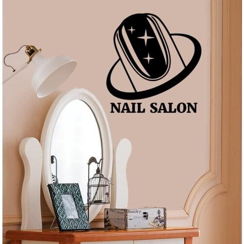 Hot Nail Salon Wall Sticker Self Adhesive Vinyl Wall Decal For Beauty Salon Decor Bedroom Home Shop Window Wallpaper WL356