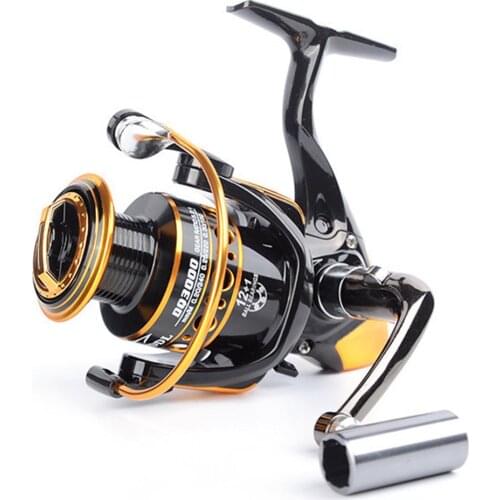 Metal Body 12+1 BB 2000-5000 Series 5.2:1 Black Metal Spinning Wheel Carp Fishing Reel Fishing Gear Tackle Spinning Wheel