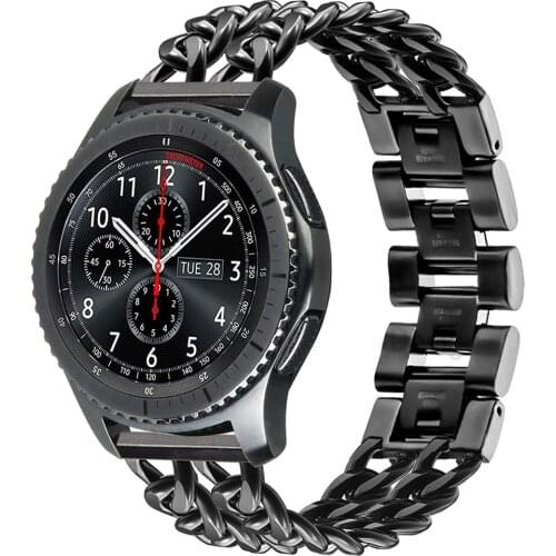 20mm 22mm Cowboy Chain Metal Strap for Samsung Galaxy Watch 3 Band 41mm 45mm Active 2 Bracelet for Garmin Venu 2 1/SQ Link Belt