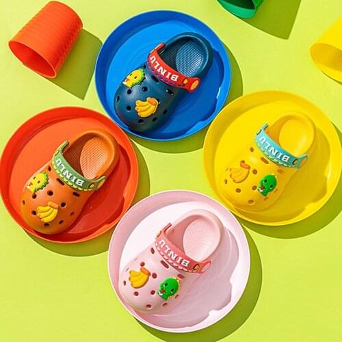 Kids Mules & Clogs Summer Boys Girls Sandals Soft Flat Heel Cartoon Non-Slip Beach Outdoor Slippers Children Garden Shoes