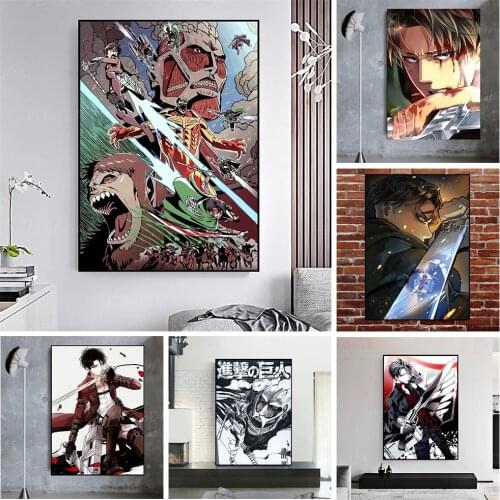 Canvas Levi Ackermann Wall Art Printed Pictures Japanese Anime Posters Paintings Home Decoration Modular Living Room No Frame