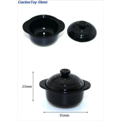 New Mini Alloy Soup Pot Simulation Kitchen Utensils Toys For Dollhouse Decoration 1/12 Dollhouse Miniature Accessories