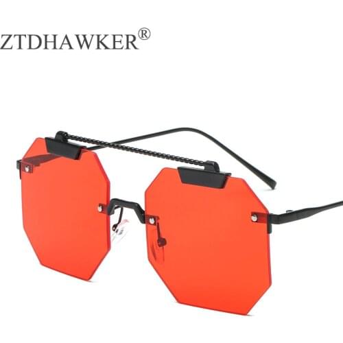 Simple Personality Fashion Ladies Eyeglasses Octagonal Color Men and Women Sunglasses UV400 Decorative Glasses