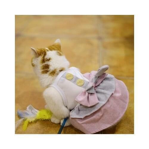 Cat clothes, dog clothes, Teddy, cats, skirts, clothes, spring and summer wear, British button skirt