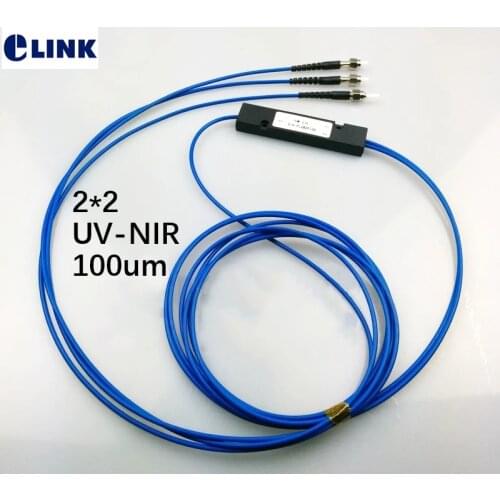 SMA905 2*2 fiber optic splitter 100um 1m 2m UV-NIR 100um big core fiber MM optical fiber coupler free shipping